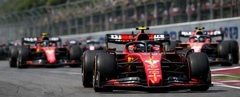 Formula racing cars running closely together during a race, illustrating track position and strategy