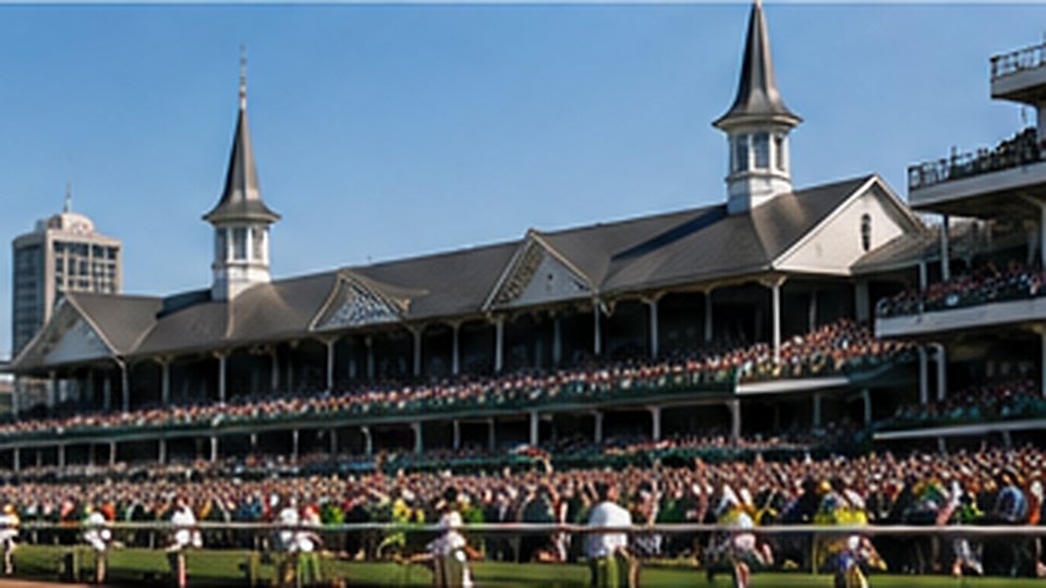 Crowded horse racing grandstand during a major race day