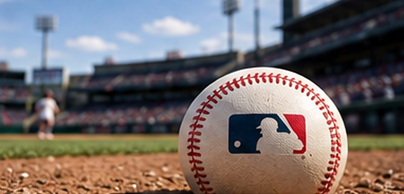 Baseball on the infield before a game, illustrating MLB market and ballpark context for Canadian bettors