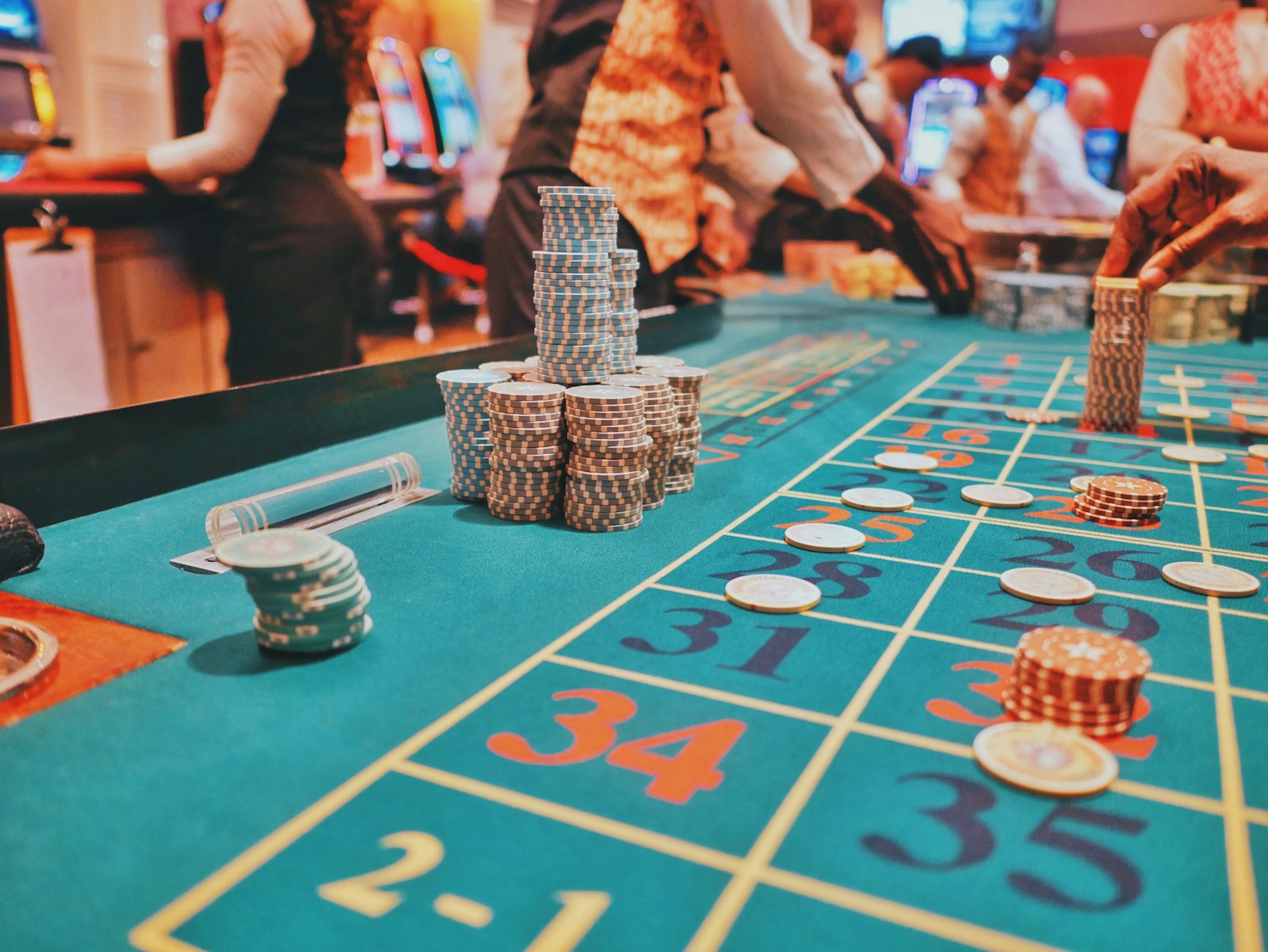 Roulette table in a casino