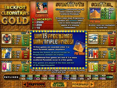 Jackpot Cleopatra's Gold game screenshot 2