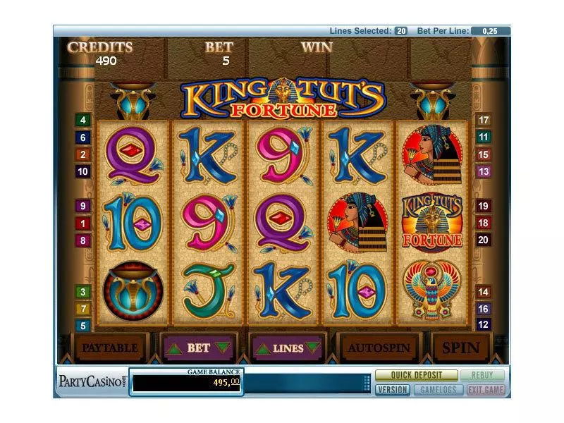 King Tut's Fortune game screenshot 1
